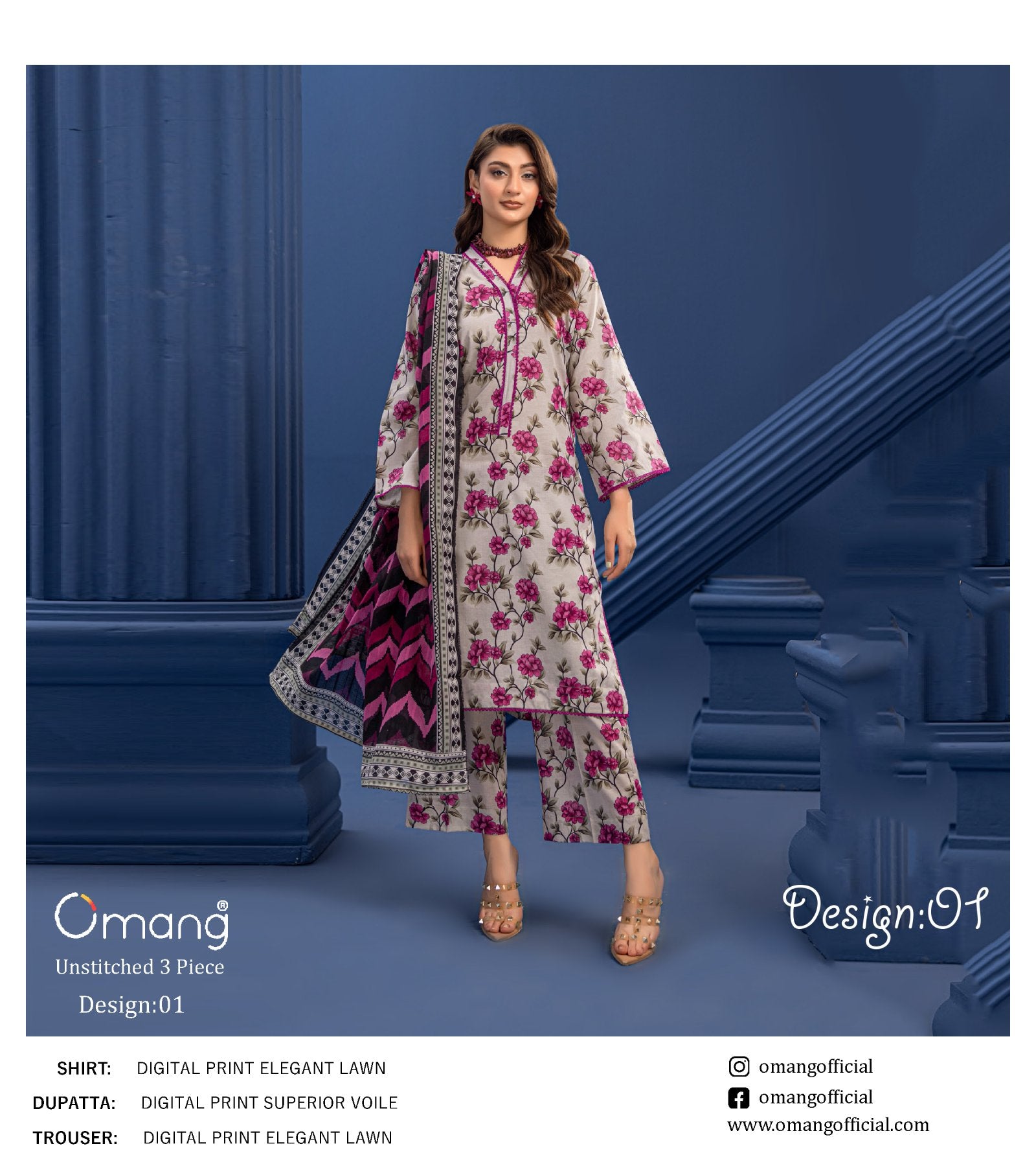 OMANG DIGITAL PRINT 3PC LAWN
