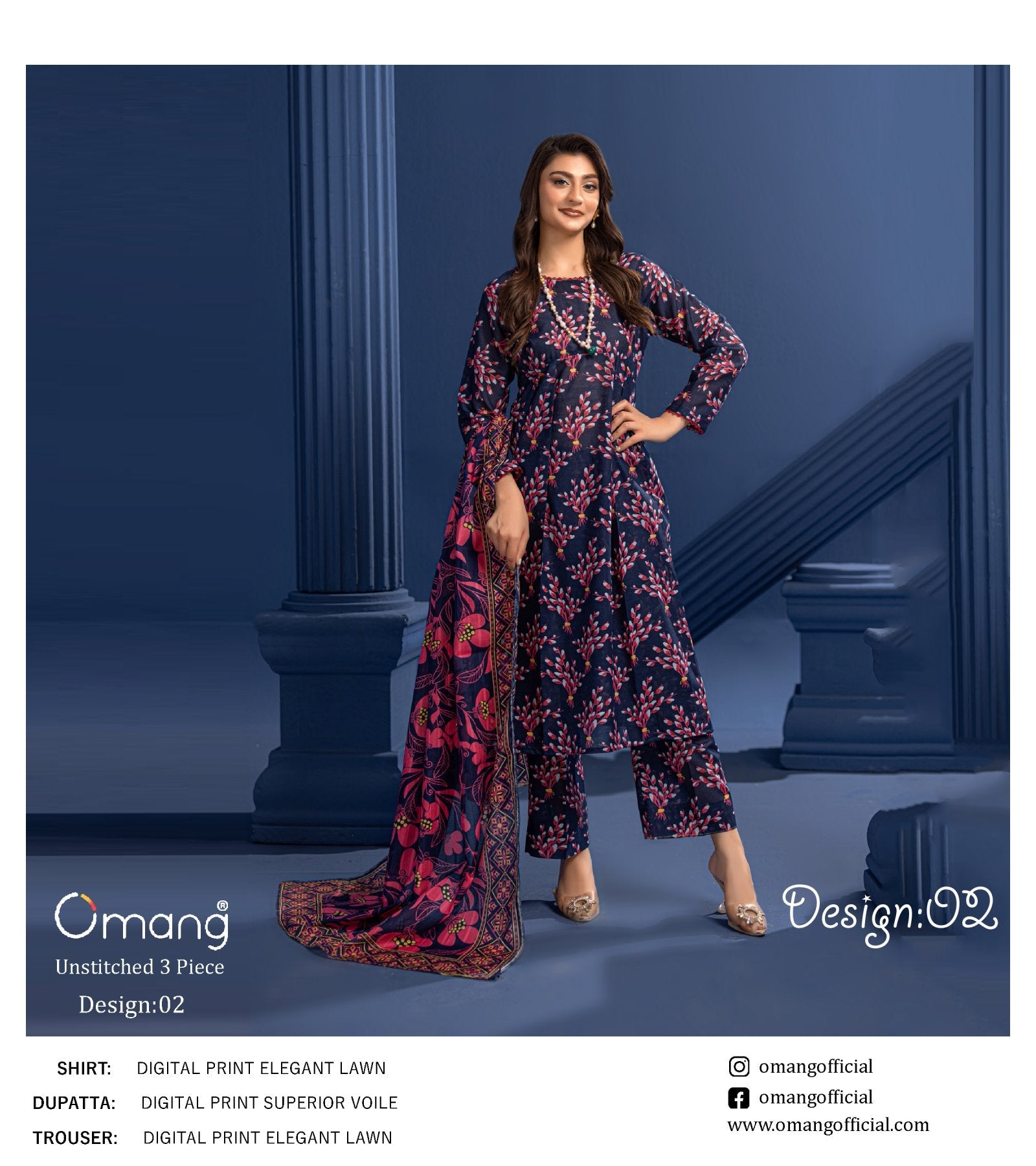 OMANG DIGITAL PRINT 3PC LAWN