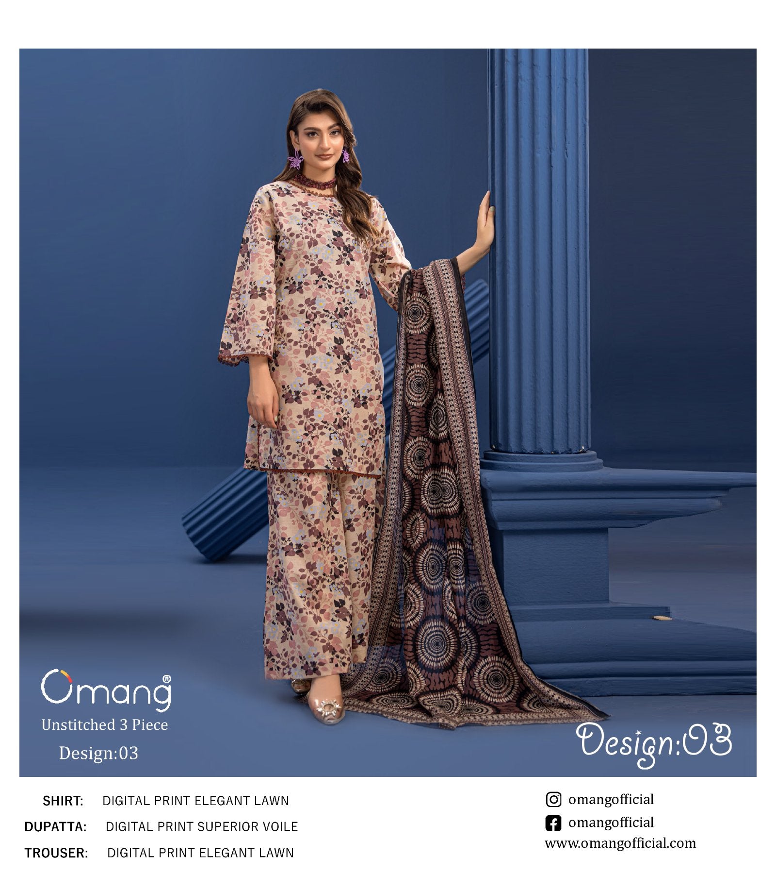 OMANG DIGITAL PRINT 3PC LAWN