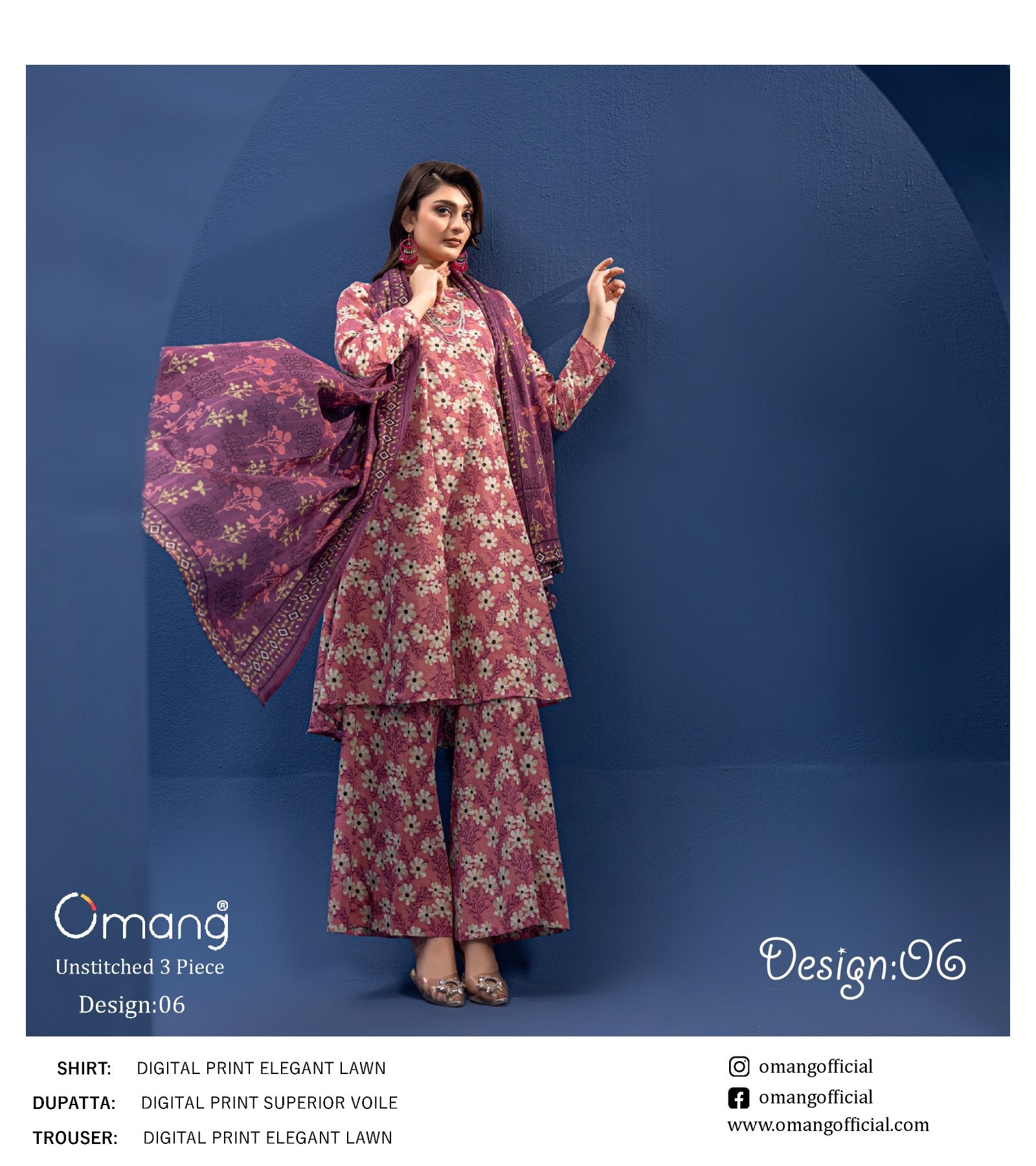 OMANG DIGITAL PRINT 3PC LAWN