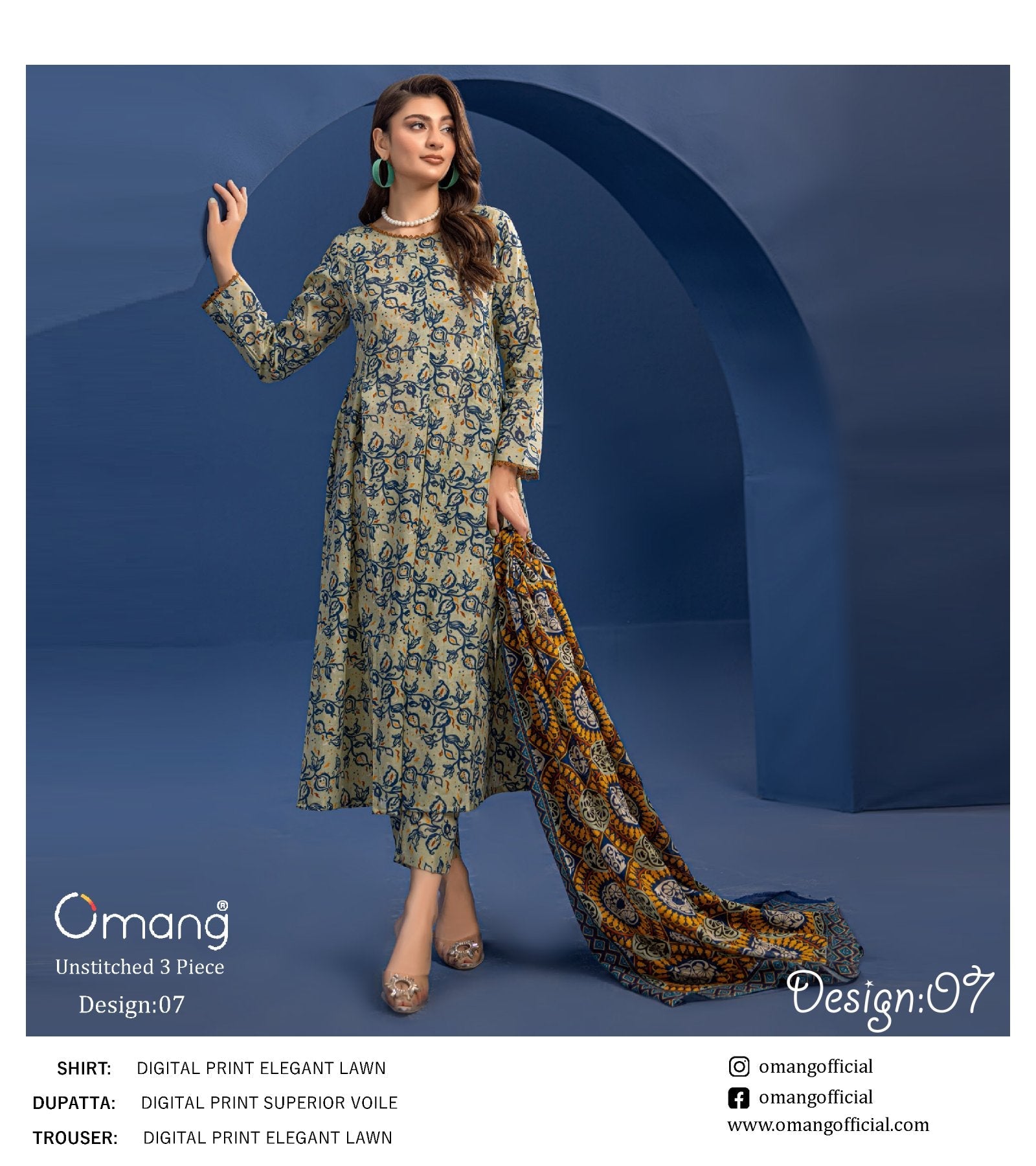 OMANG DIGITAL PRINT 3PC LAWN