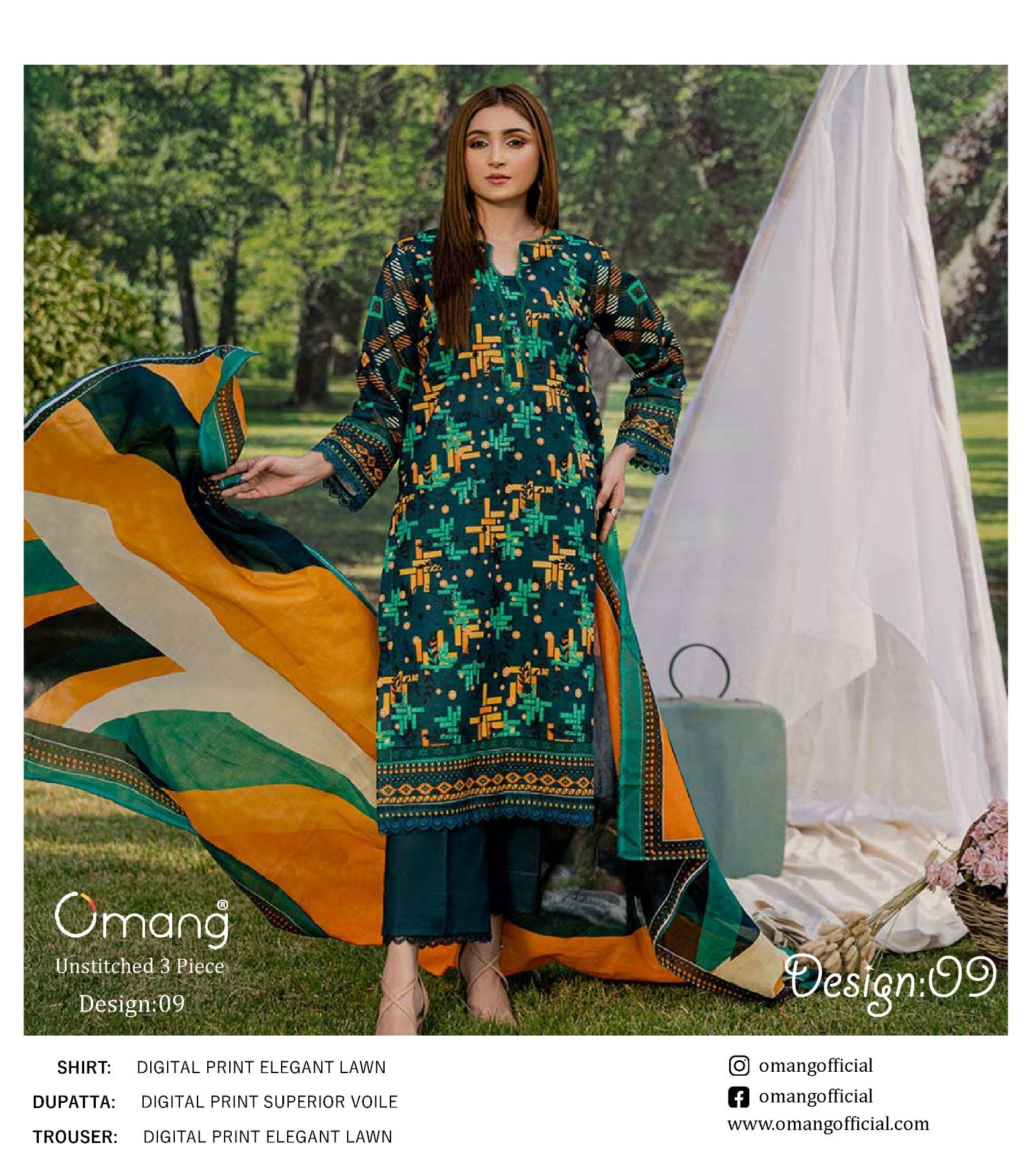OMANG DIGITAL PRINT 3PC LAWN